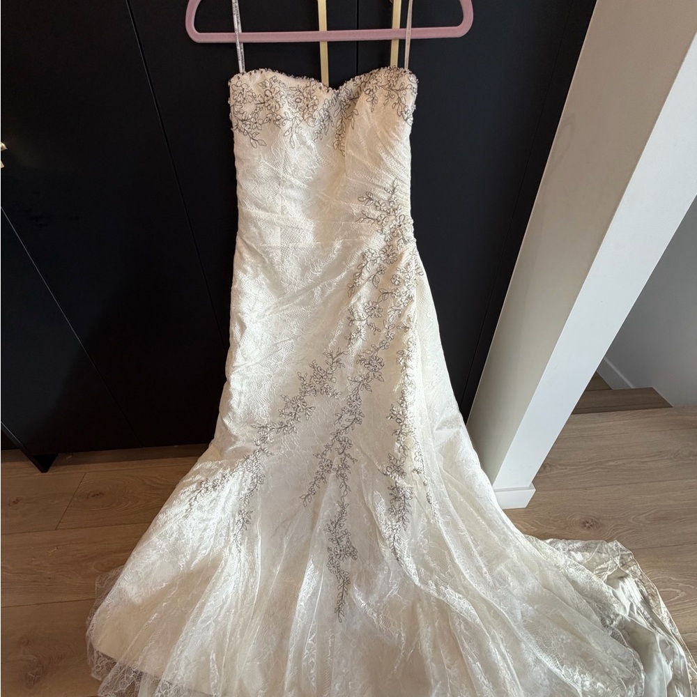 Strapless White Beaded Wedding Gown - Picture 3 of 4